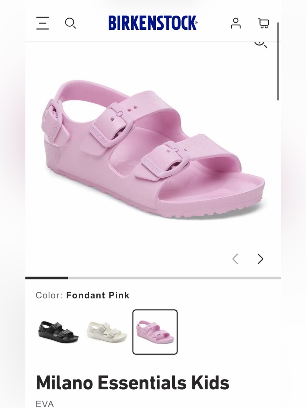 Birkenstock Kids’ EVA Milano EU27/US9-9.5